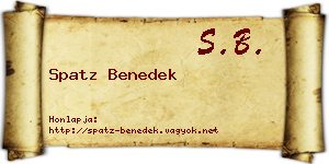 Spatz Benedek névjegykártya